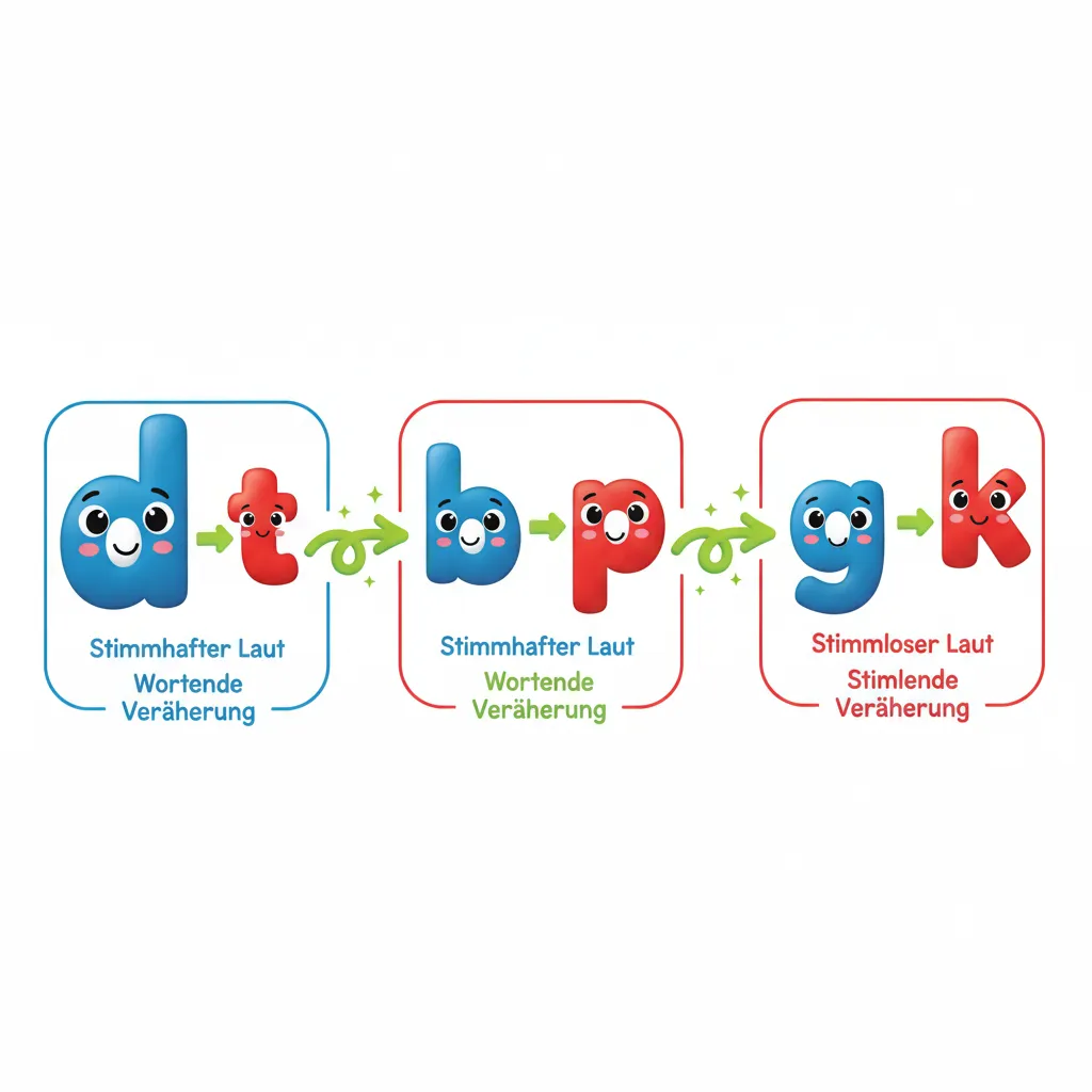 Drei nebeneinander angeordnete Transformationen auf weißem Hintergrund. Erste Transformation: großer Buchstabe „d