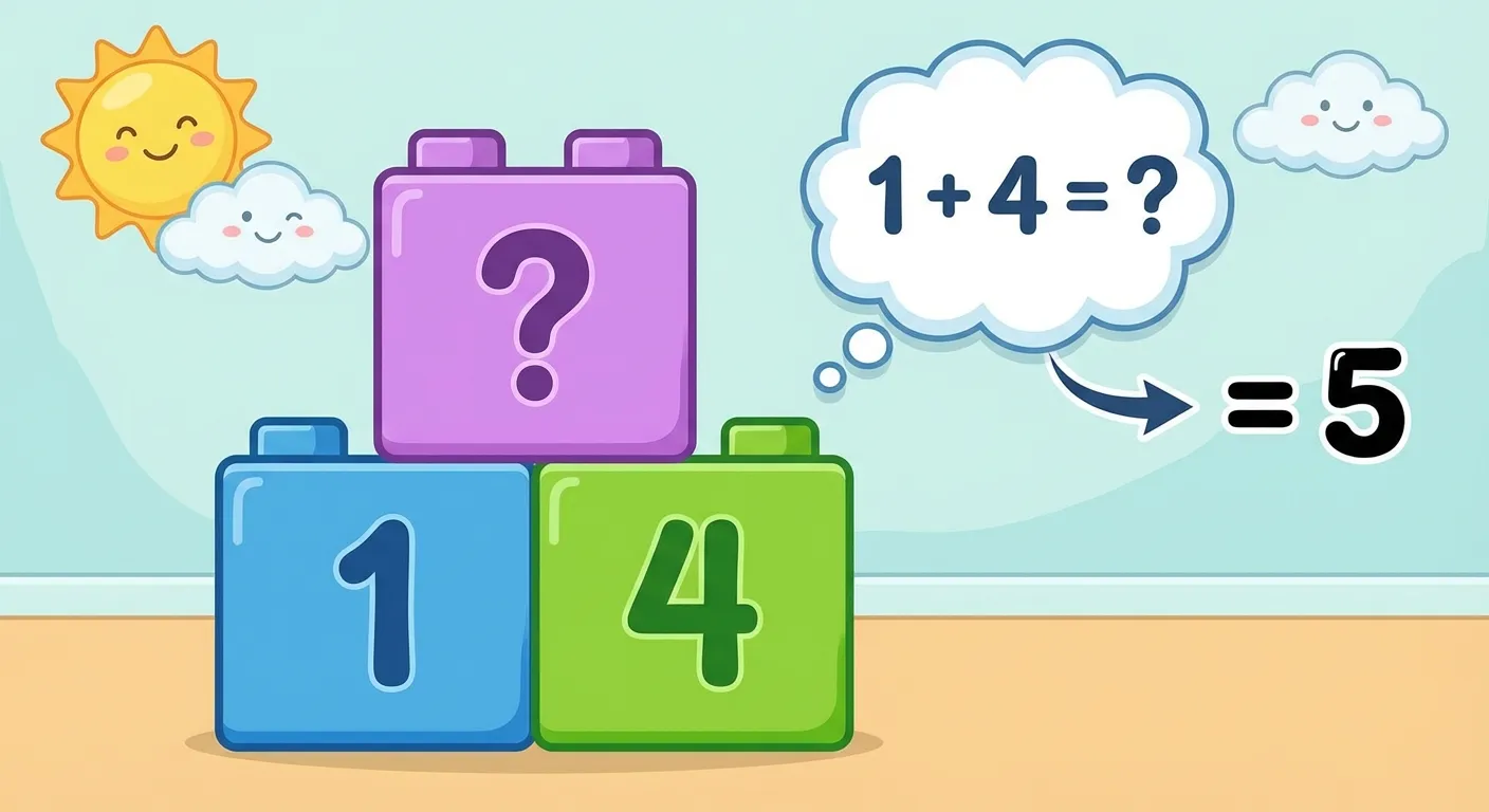 Zeige wie man eine Zahlenmauer löst.

**Aufbau:**
- Eine Zahlenmauer mit zwei Steinen unten: 